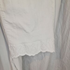 Lace Hem Jeans - Cropped White Jeans - St. Johns Bay